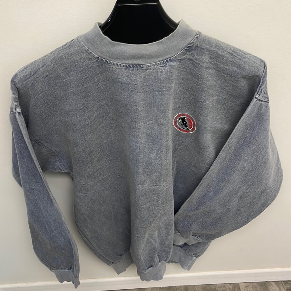 1990s Vintage Au Fil Du Hockey crew pull over